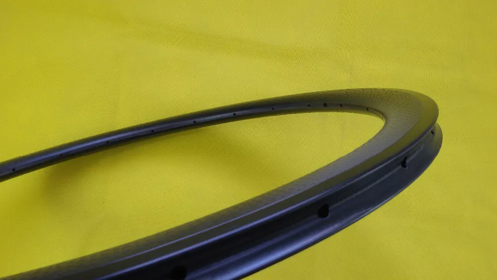 Excellent 700C Dimpled 45mm Tubular Basalt Braking Surface Road Bicycle Carbon Rim 20H 24H 28H 32H 26mm width bike part 7
