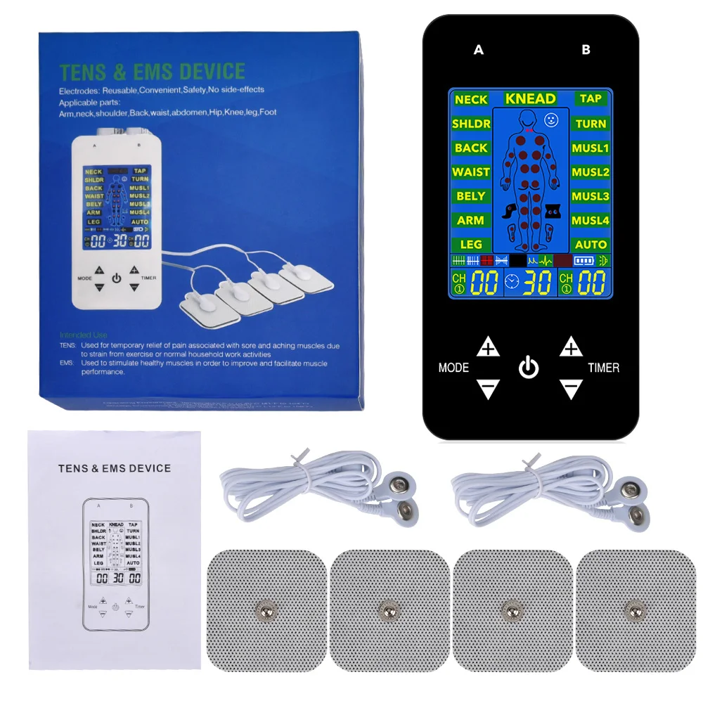 

15 Modes Tens Machine Electric EMS Muscle Stimulation Tens Unit Electroestimulador Pain Relief Machine with Tens electrodes