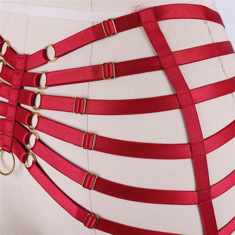 Red Garters Belt Body Harness BDSM Bondage Stockings Suspenders belt Elastic adjust Strap Lingerie Goth Fetish dance wear Red Garters Belt Body Harness BDSM Bondage Stockings Suspenders belt Elastic adjust Strap Lingerie Goth Fetish dance wear