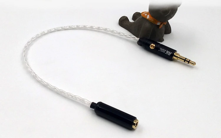 Pure silver 4 share handmade Computer headphone extension cable Enthusiast 3 5mm male to female Lossless audio cable