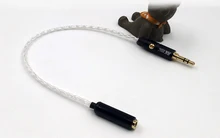 Pure silver 4 share handmade Computer headphone extension cable Enthusiast 3 5mm male to female Lossless audio cable