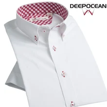 Новая модная мужская рубашка белая деловая повседневная мужская рубашка хлопковая рубашка короткий рукав тонкий корейский стиль деловые рубашки DDX35514SS