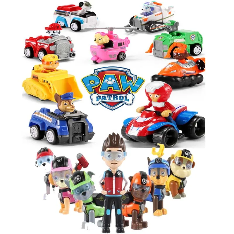 

Paw Patrol Dog Puppy Patrol Car Patrulla Canina Chase Marshall Ryder Vehicle Toy PVC Action Figures Gifts Kids Toy D13
