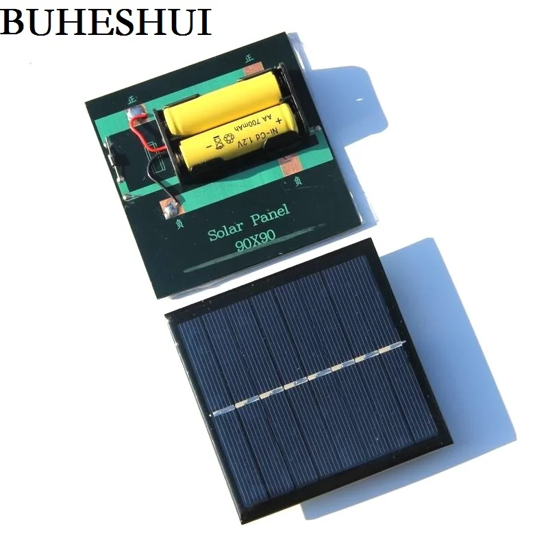 

BUHESHUI 1W Solar Panel With Base For AA Battery 1W 4V Solar Cell For 1.2V 2xAA Rechargeable Battery Charging Directly New