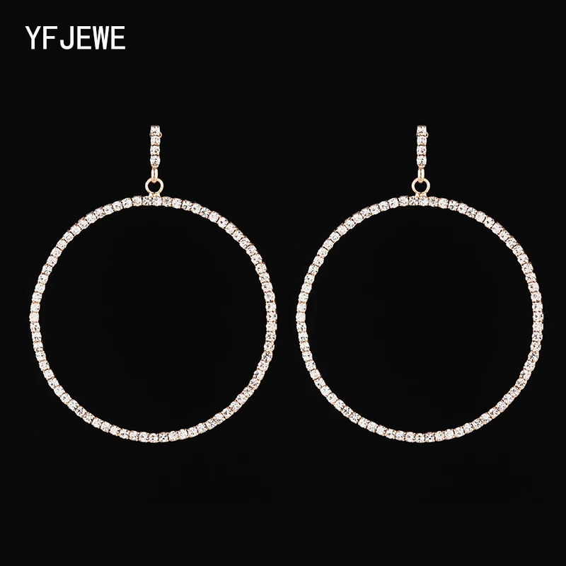 

YFJEWE 2019 Fashion Jewelry Temperament Long Earrings Wild Big Circle Geometric Earring Female Elegant Statement Earrings#E626