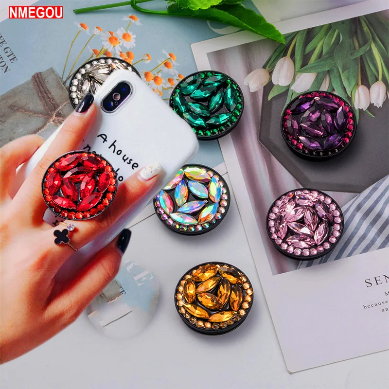 

Bling Diamond Pipsocket Finger Grip Holder Stand for IPhone X 7 Samsung Huawei Popsoket Pocket Socket Air Bag Cell Phone Bracket