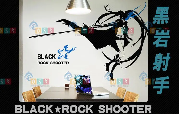 BLACK ROCK SHOOTER BRS виниловые наклейки на стену Наклейка Декор домашнее украшение аниме