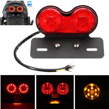 

New LED Universal Motorcycle License Plate Brake Tail Turn Dual Signal Light Moto Rear Light For Motorcycle Bobber Cafe