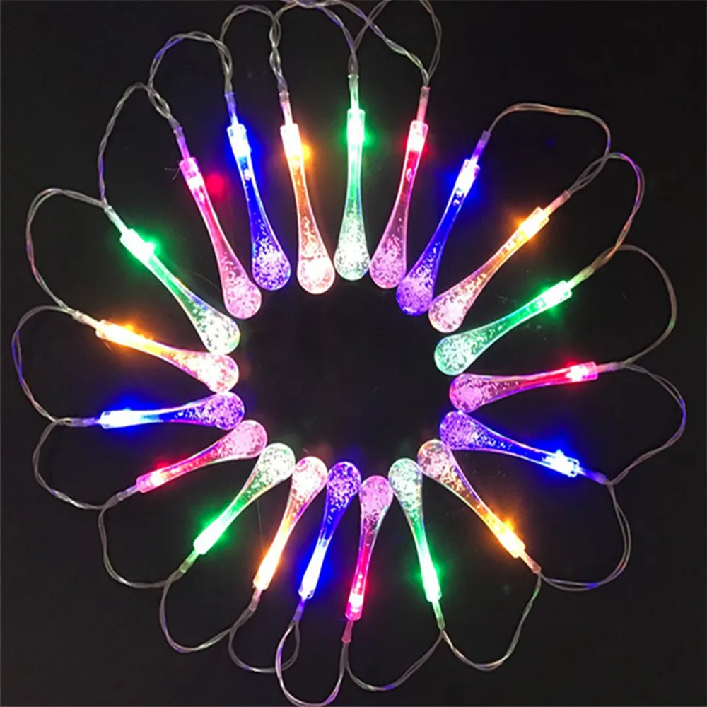 2 m luces led de cadena de decoración 20 piezas unids guirnalda de cadena de Hada de gota de agua para fiesta de Navidad de boda Festival iluminación al aire libre 2 m luces led de cadena de decoración 20 piezas unids guirnalda de cadena de Hada de gota de agua para fiesta de Navidad de boda Festival iluminación al aire libre