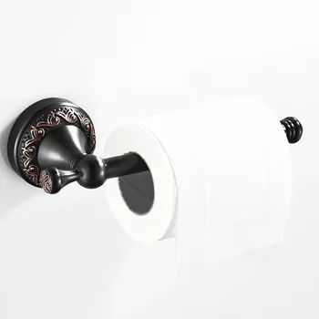 

black bronze new paper towel pole brass Toilet paper roll holder wall mounted bathroom accessories set