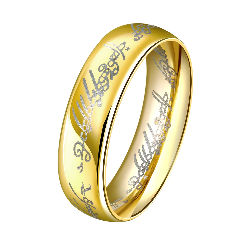 Lord Of The Rings Rings Of Power Tungsten One Ring of Power Gold Black the Lord of ring lovers women and