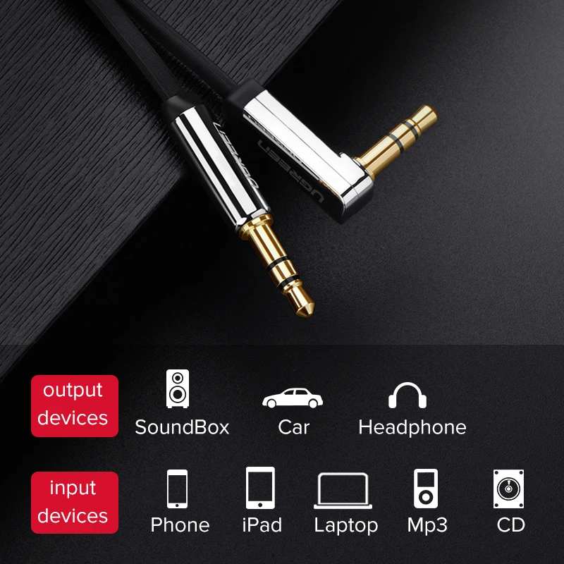 Ugreen AUX Cable Jack 3.5mm Audio Cable 3.5 mm Jack Speaker Cable for JBL Headphones Car Xiaomi redmi 5 plus Oneplus 5t AUX Cord