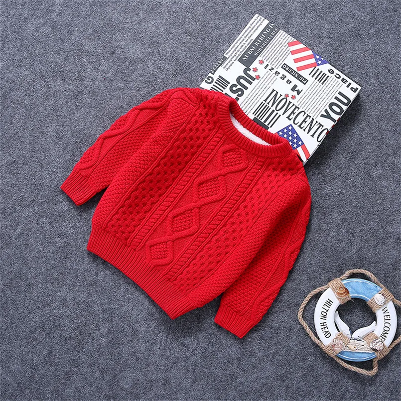 MBBGJOY Kids Knitted Sweaters Velvet Boys Girls Sweater 1 6Y Children
