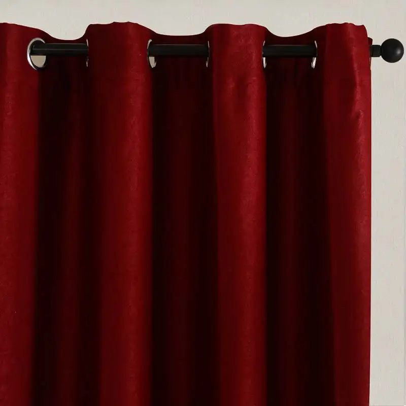 Тоpfinel хорошо Элегантная Простая бархатная штора для гостиной спальни современная шторы занавески для окон Роскошные термоизоляционные затемненные шторы Серый Черный Красный Бирюзовый портьеры - Цвет: Burgundy