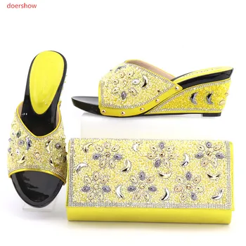 

doershow Shoes and Bag To Match Italian Matching Shoe and Bag Set African Wedding Shoes and Bag To Match for Party!MO1-15