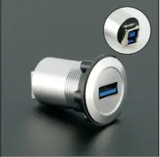 

22mm mounting diameter metal USB3.0 Female A change to Female B (Silver surface)