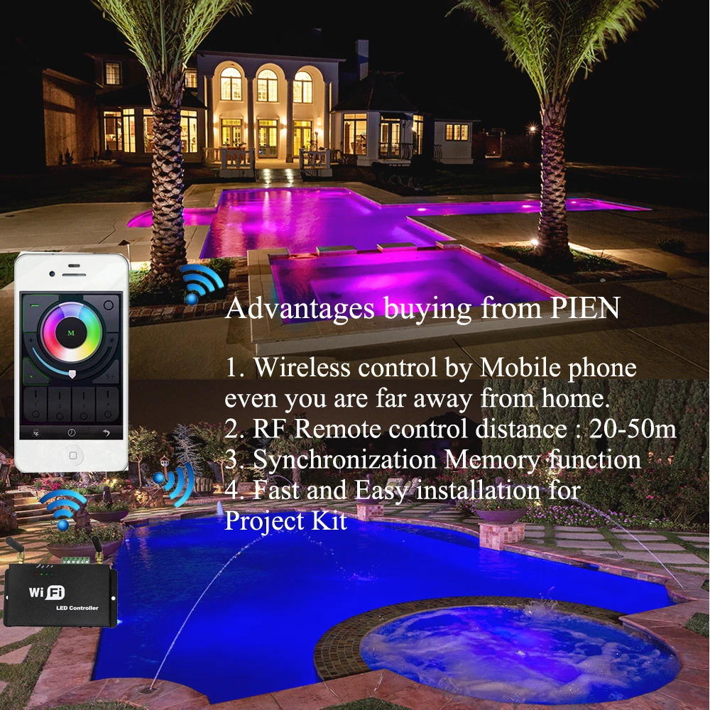 WIFI RGB LED Piscina luces resina llena Par56 subacuática Luz Piscina IP68 12 V 18 W 42 w con RF remoto alimentación 4 piezas WIFI RGB LED Piscina luces resina llena Par56 subacuática Luz Piscina IP68 12 V 18 W 42 w con RF remoto alimentación 4 piezas