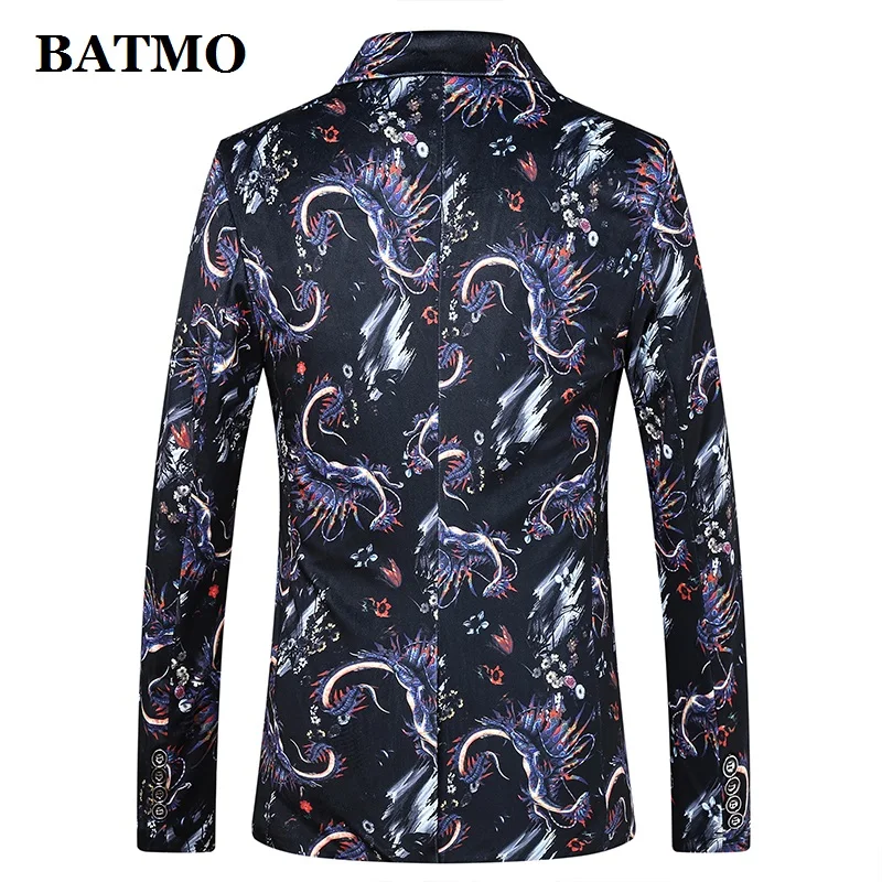 BATMO Новое поступление весенние высококачественные повседневные мужские блейзеры с принтом, мужские костюмы, мужские повседневные куртки, большие размеры 903