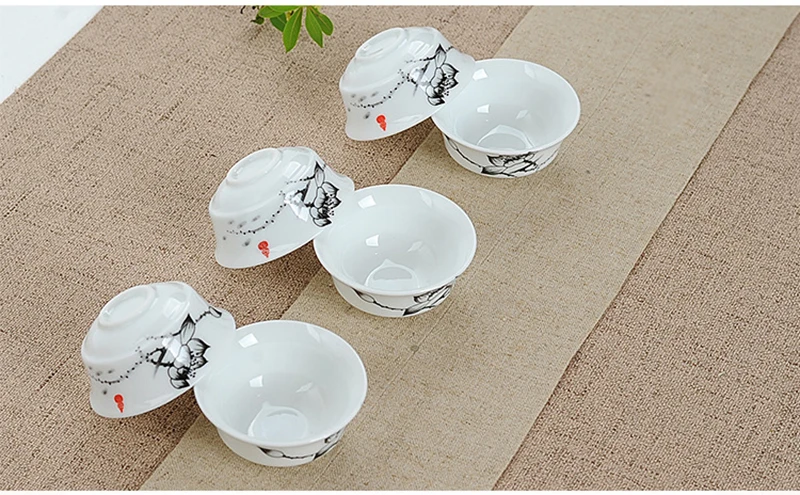 Белый фарфоровый чайный сервиз gai wan, 1 чайный сервиз Gaiwan, 6 чашек, красивый и легкий чайный сервиз gaiwan, фарфоровый сервиз для путешествий, чайные сервизы из Китая