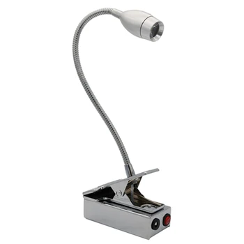 

1W/3W recharging spot lamp ,rotatable desk glass clamp flexible tube cabinet battery lamp ,wireless showcase counter clip lamp