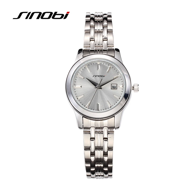 Prix pour SINOBI Nouveau Style Amant de Casual Montre Avec Calendrier Cadran Argenté Quartz Montre-Bracelet Bracelet En Acier Inoxydable Montres Femmes Hommes Heures Prix pour SINOBI Nouveau Style Amant de Casual Montre Avec Calendrier Cadran Argenté Quartz Montre-Bracelet Bracelet En Acier Inoxydable Montres Femmes Hommes Heures