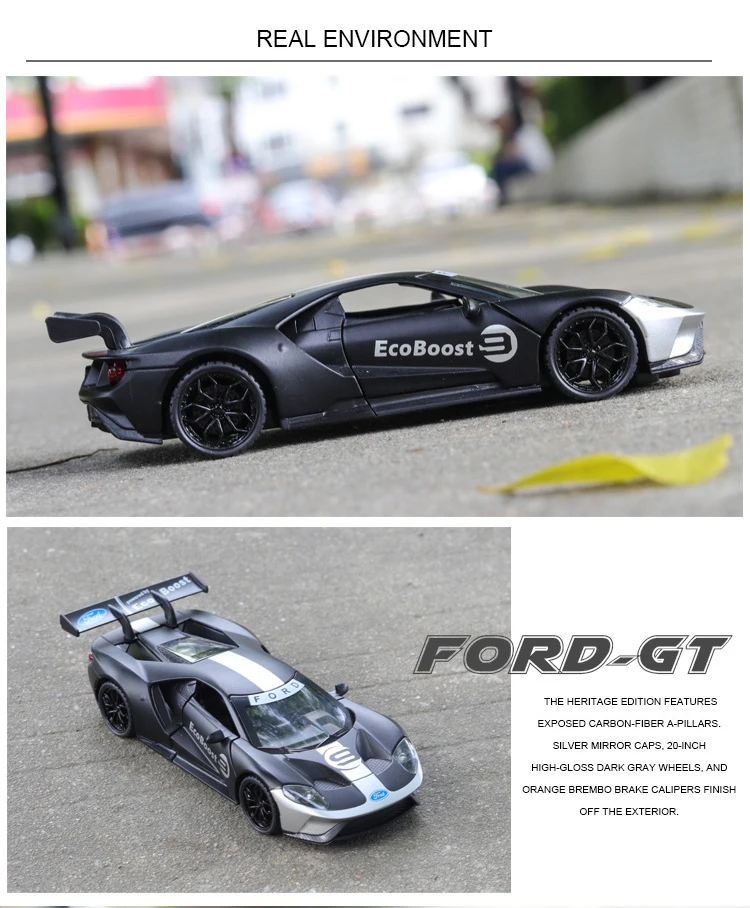 1:32 classic Ford GT Diecasts& Toy Vehicles Car Model With Sound&Light Collection Car Toys For Boy Children Gift