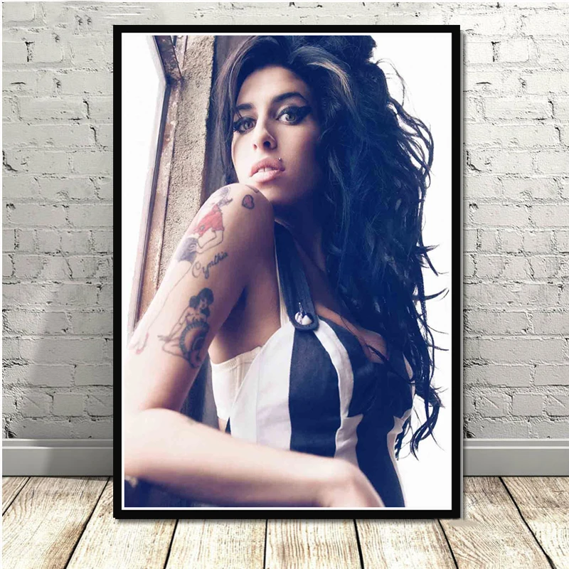 Картина маслом на холсте Amy Winehouse музыка ПЕВЕЦ звезда поп плакатный принт женщина пользовательское искусство настенные картины для гостиной домашний декор