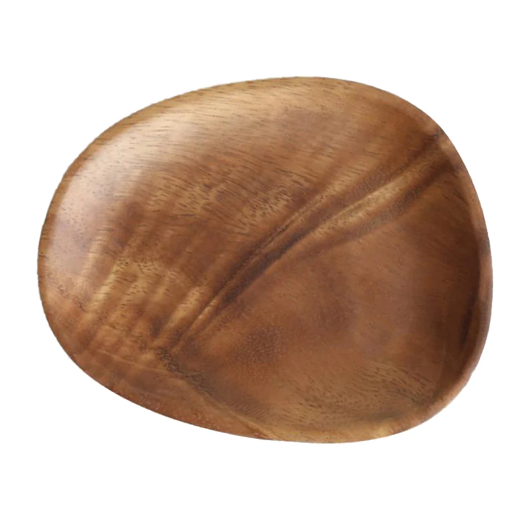 2pcs Wood Serving Tray Tea Food Server Dishes Plates Home Hotel Wooden Tray for Kitchen Dining Bar