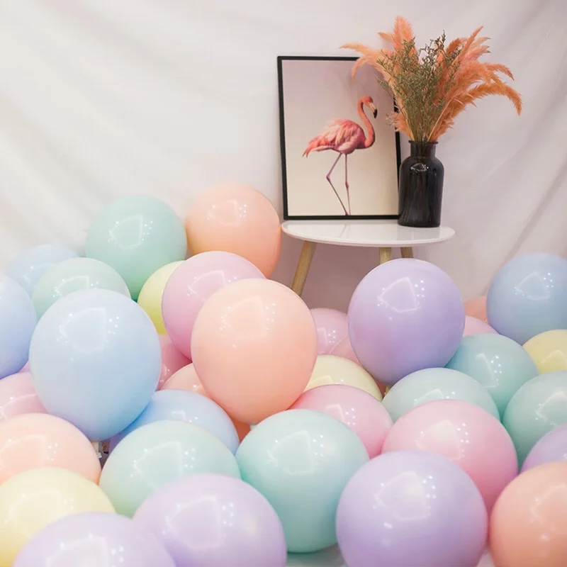 

100pcs Macaron Color Latex Balloons 10 inch Festival Birthday Party Decorative Balloons Sweet Colorful Party Hanging Decoration
