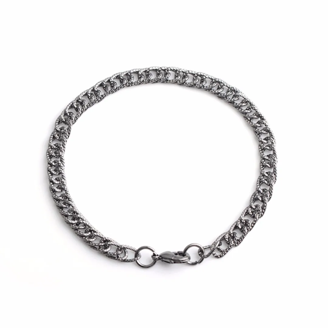 Men Hip Hop Stainless Steel Link Chain Bracelet Silver Gold Color Statement Women Bangle Shellhard Fashion Jewelry Party Gift