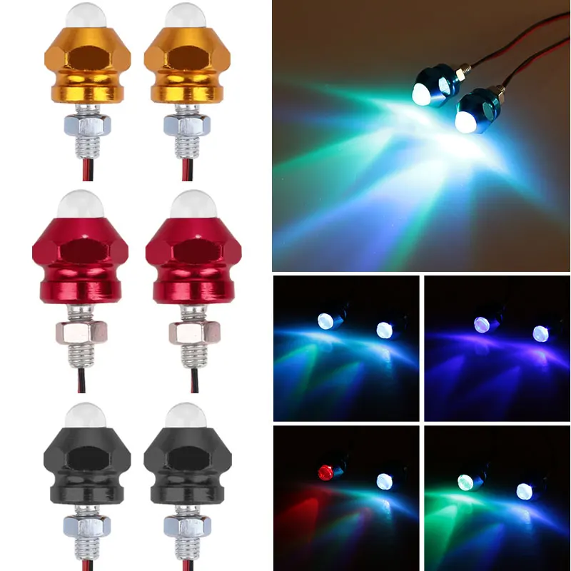 

Vehemo for Motorbike 2pcs Signal Lamp Indicator Light Colorful Bulb Warning Lamp License Plate Lamp Universal Motorcycles