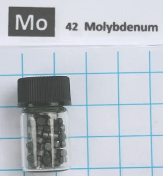 

Molybdenum metal element 42 Mo pellets 10 grams 99,95% in labeled glass vial