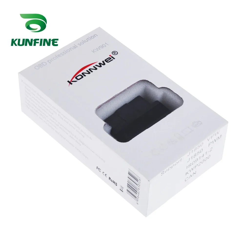 KUNFINE супер мини KW901 WI-FI ELM327 V1.5 ODB2 OBDII автомобиля диагностический сканер инструмент ELM 327 Code Reader Работает на iOS телефона Android