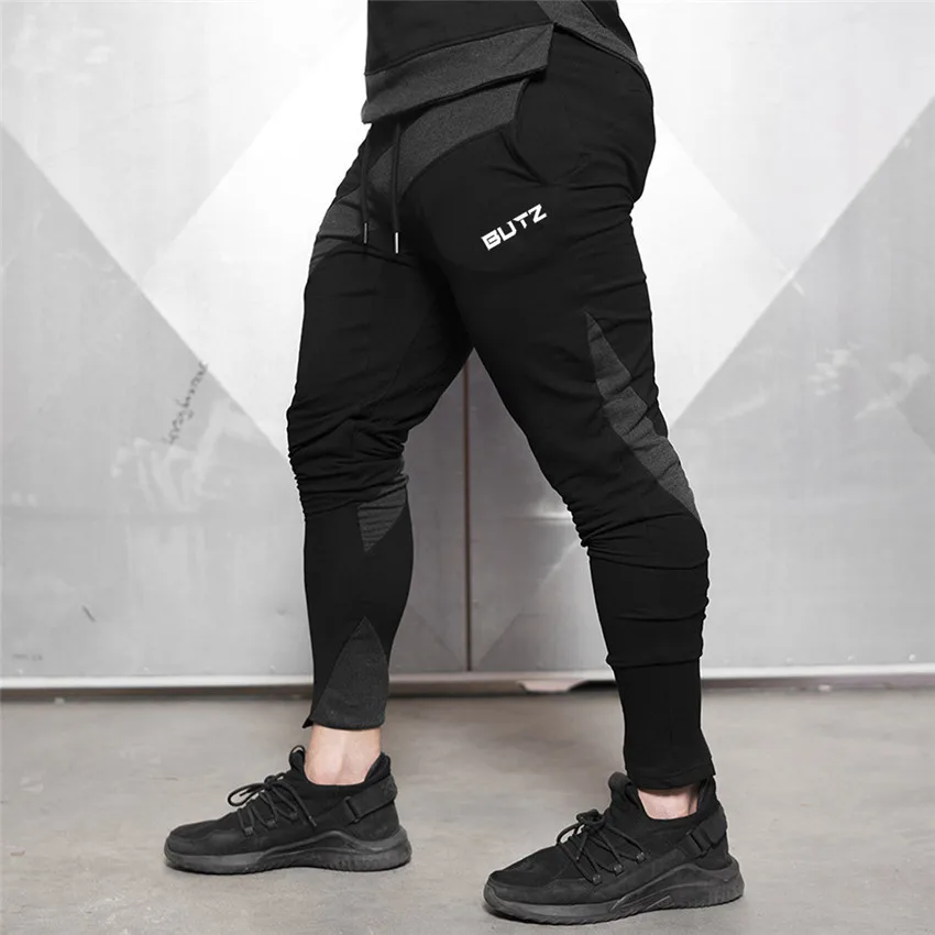 2019 Весна для мужчин High Street повседневное Jogger Спортивная s джоггеры Мода Низкая талия печатных хлопок брюки, мужские тренировочные штаны