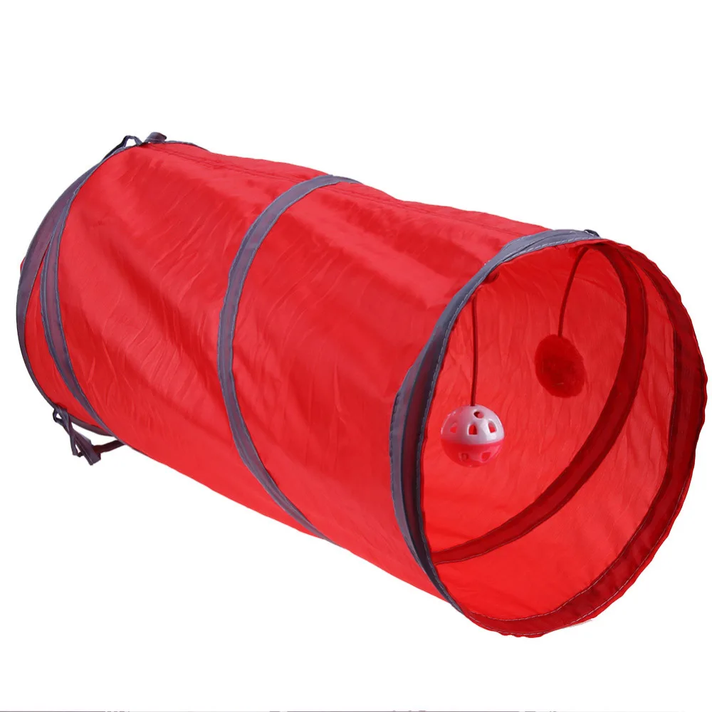 

Foldable 1 Holes Pet Cat Tunnel Funny Cat Play Tunnel with Hanging Ball Kitten Cat Toys Rabbit Play Tunnel Toy