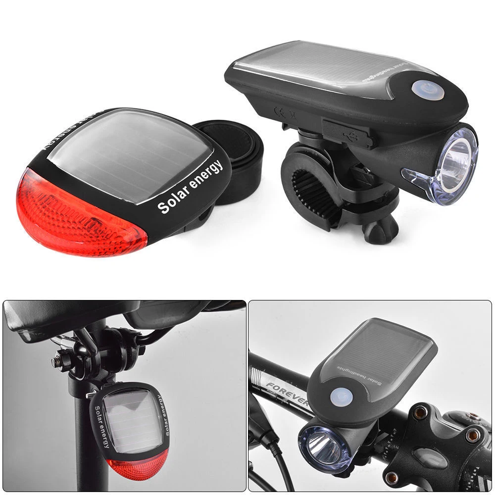 Rechargeable Bicycle LED Light Solar Bike Light Energy Bike Warning
