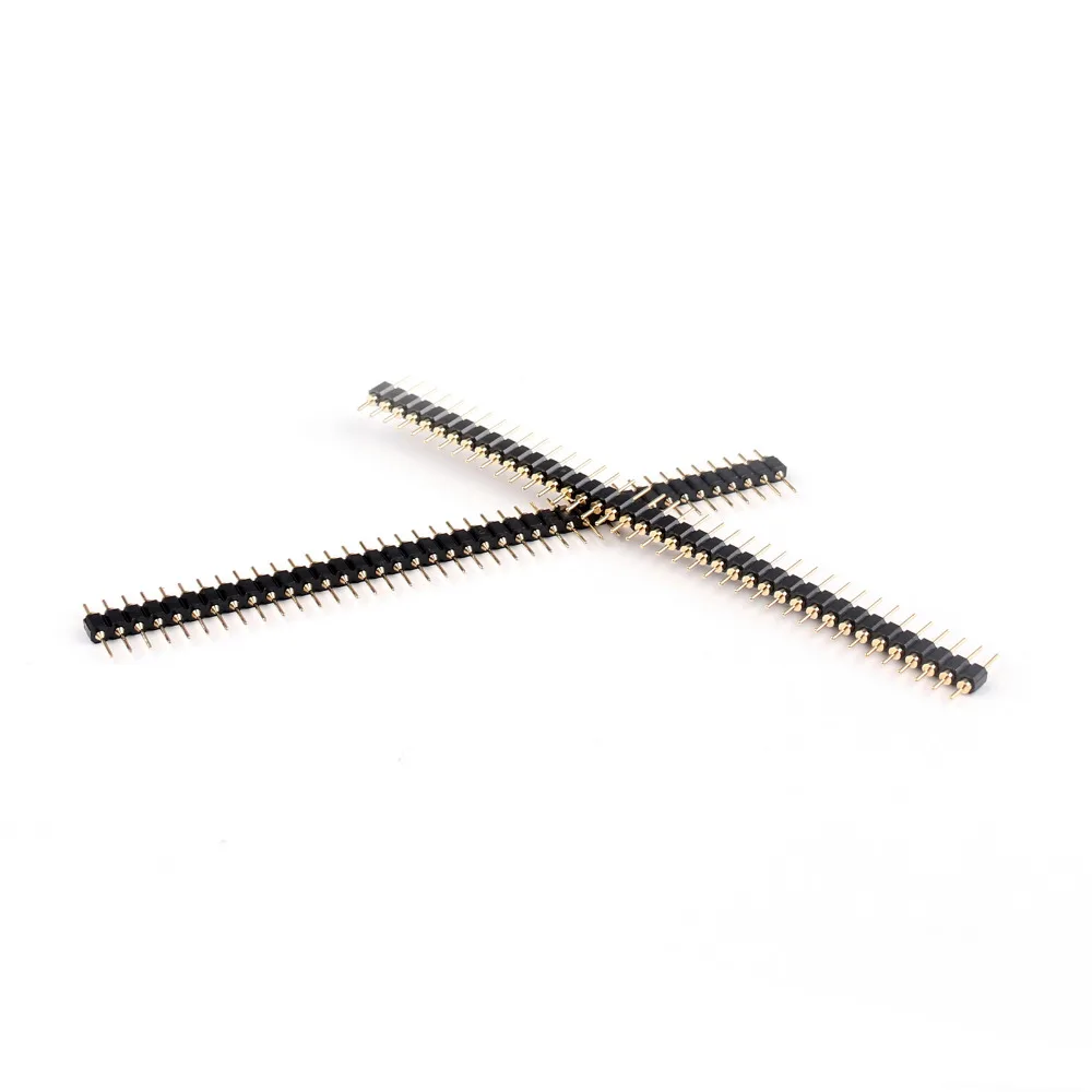 

Areyourshop Single Row 40Pin Male 2.54mm Straight Pin Header Round Hole RoHS Gold Plated 100PCS High Quality Pin Connectors
