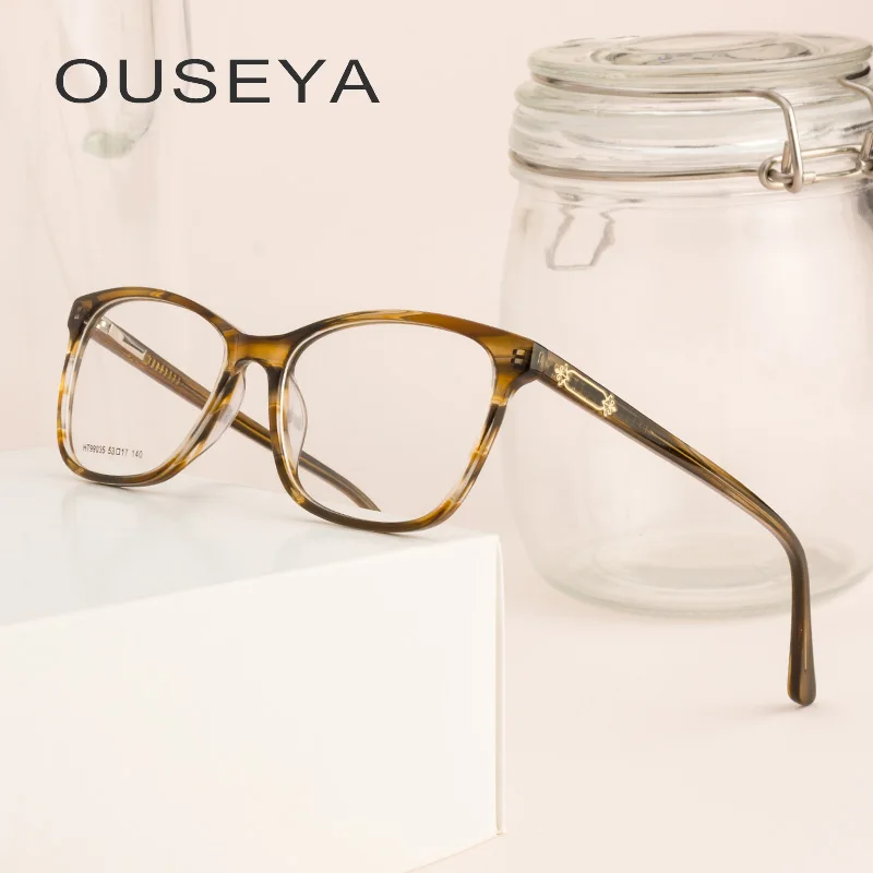 

Acetate Men Glasses Clear Frame Clear Transparent Design High Quality Glasses Frame For Men #HT99035