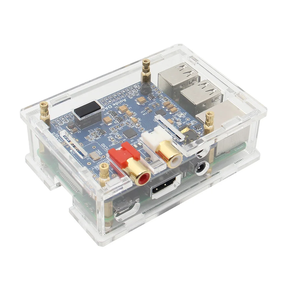 

Raspberry Pi DAC II Hifi Sound Card Acrylic Case Compatible with Rapberry Pi 3 Model B plus, 3B, 2B