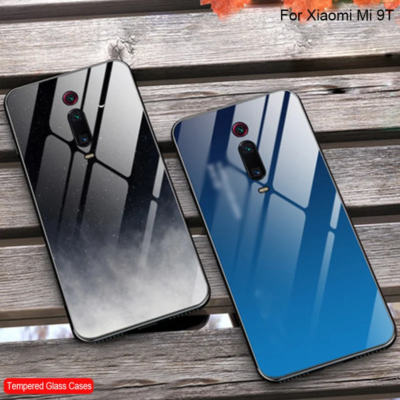 

Tempered Glass Case For Xiaomi Mi 9T 9t Silicone soft Back Cover For Xiaomi Mi 9 T Cartoon Pattern Phone Cases For Xiaomi Mi 9T
