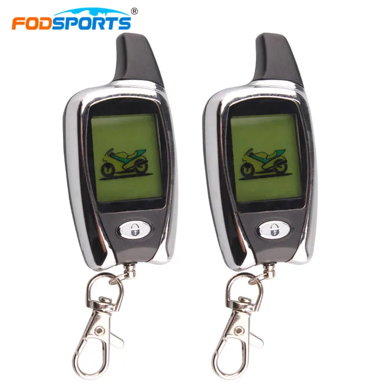 

Fodsports Motorcycle Alarm System Motorbike Long Range Distance remote engine star 2 Way LCD Alarm Theft Protection