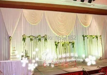 Deluxe white Stage Backdrop with Detachable Swag Top-rated 10ft*20ft Party wedding Backdrop Deluxe stage decoration