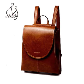 

Maidy Women Girls Large Zipper Ladies Genuine Leather Backpack Shoulder Mochila School Bag Laptop Designer High Quality