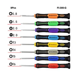 Five-star 0,8 1,2 Phillips 1,2 1,5 2,0 шлицевая 2,0 Torx T3 T4 T5 T6 Y2.0 Прецизионная отвертка для iPhone, телефонов, ПК, инструмент для ремонта - Цвет: FI-308-G-8Pcs