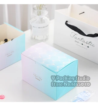 

14*9*8cm Small blue paper cake box, pancake biscuit Boxes, Gift Favor DIY Cookies cake Packaging Paper Boxes 100pcs/lot