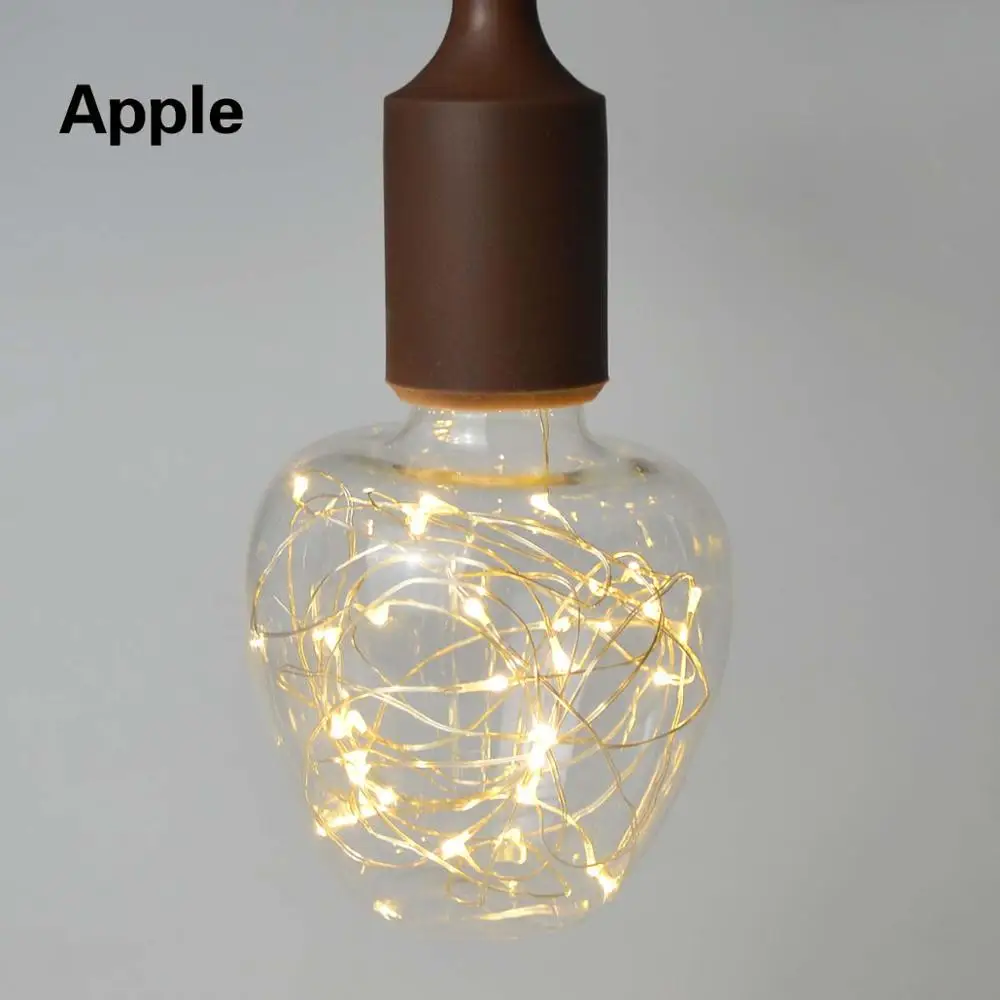 Дизайн светодиодные лампы 3D фейерверк гирлянды лампа E27 красочные Bombillas ретро стекло Lampara ампулы рождественские украшения - Испускаемый цвет: Apple