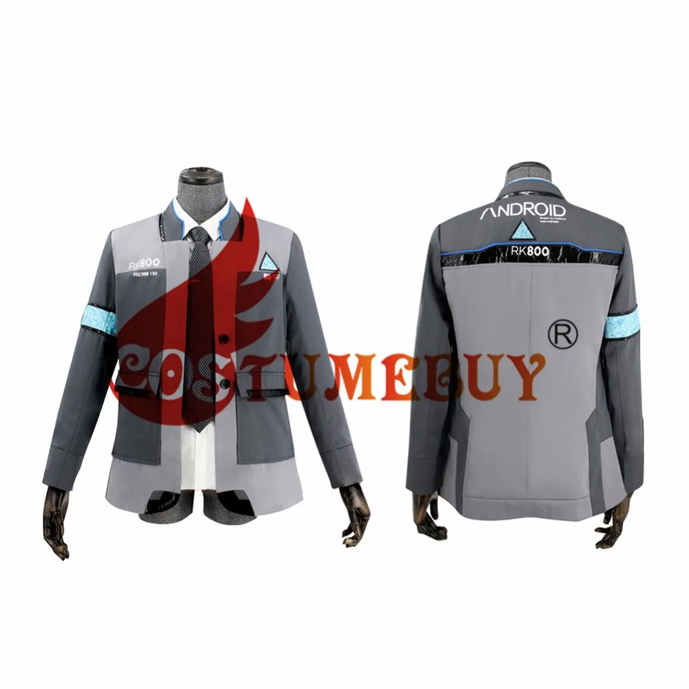 Costumebuy игра Detroit: стать человеком Косплэй RK800 Коннор верхняя одежда, куртка Рубашка с галстуком полный комплект мужские Хэллоуин Detroit костюм L920