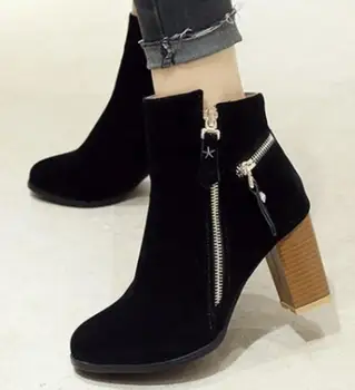 

Zapatos Mujer Ladies Chaussure Femme High Heels Ankle Martin Boots For Women Pumps Wedding Winter Shoes Woman Elegant P161285