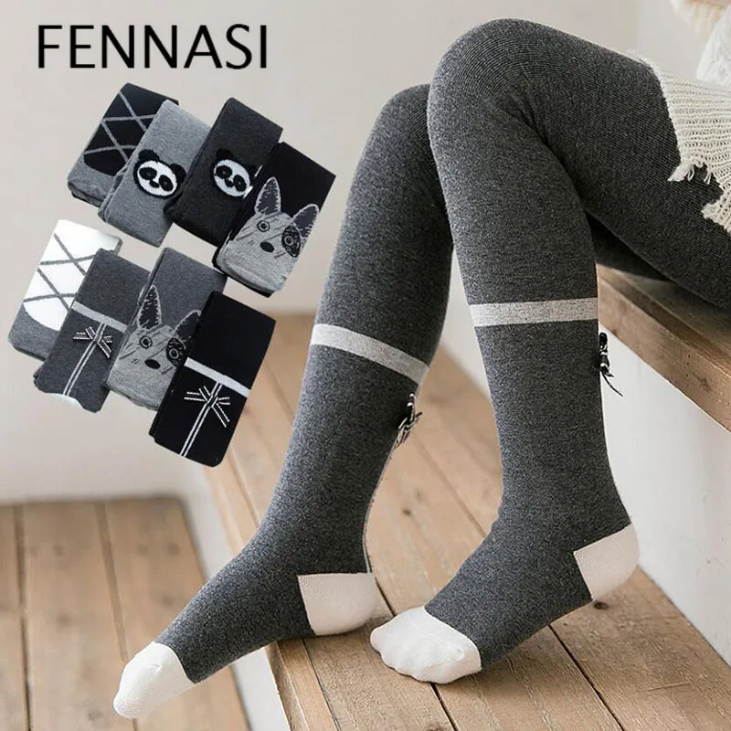 Весенне осенние детские колготки FENNASI милые Мультяшные хлопковые Бера с собакой