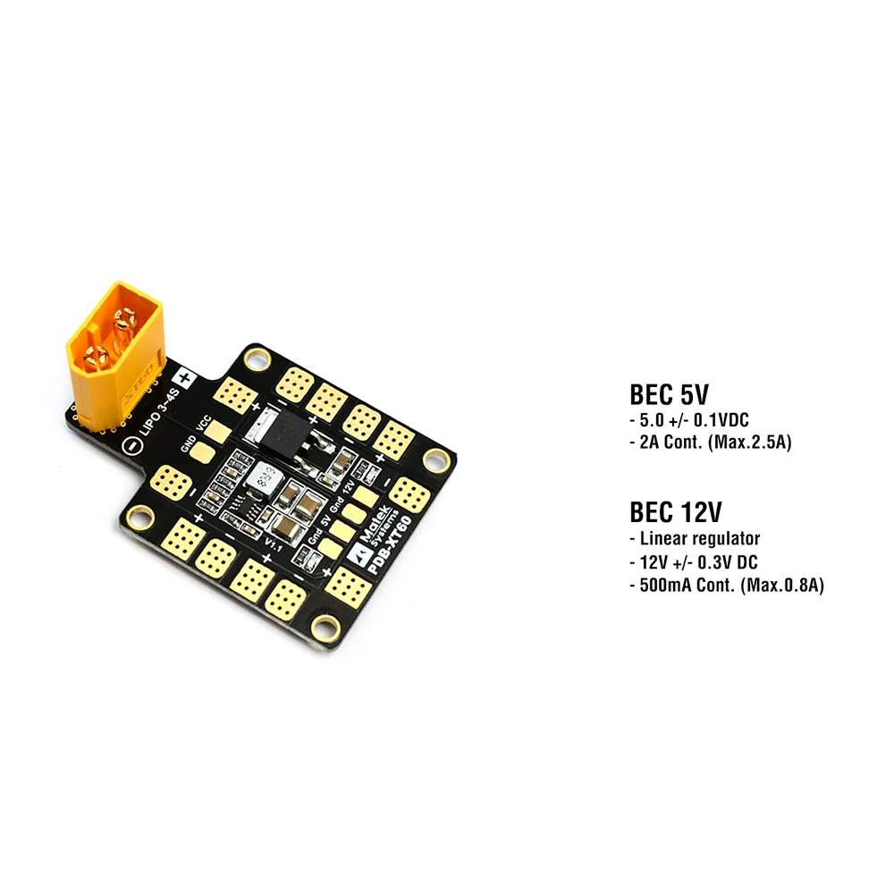 Matek System XT60 плата распределения мощности мини концентратор питания PDB с BEC 5 В/12 В